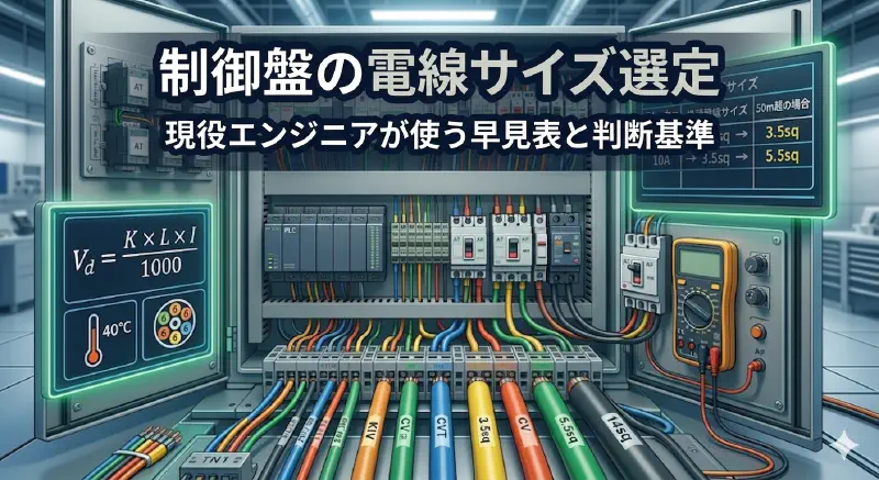 制御盤の電線サイズ選定【2026年版】現役エンジニアが使う早見表と判断基準