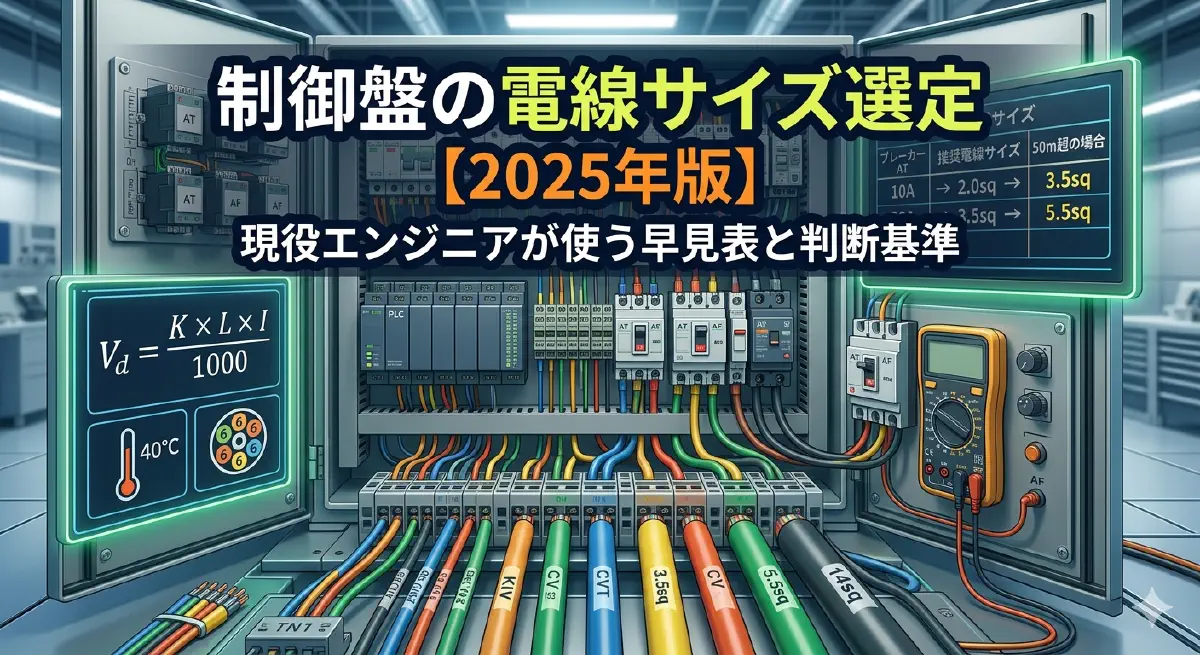 制御盤の電線サイズ選定【2026年版】現役エンジニアが使う早見表と判断基準